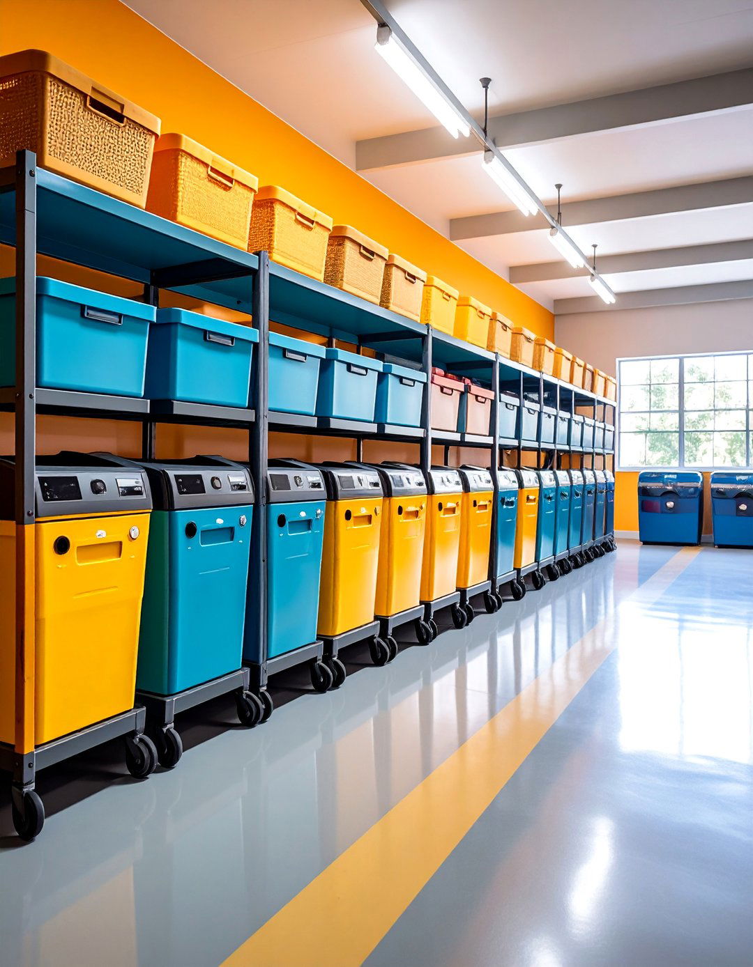 Garage Laundry Room with Rolling Cart Storage - 25 Garage Laundry Room Ideas