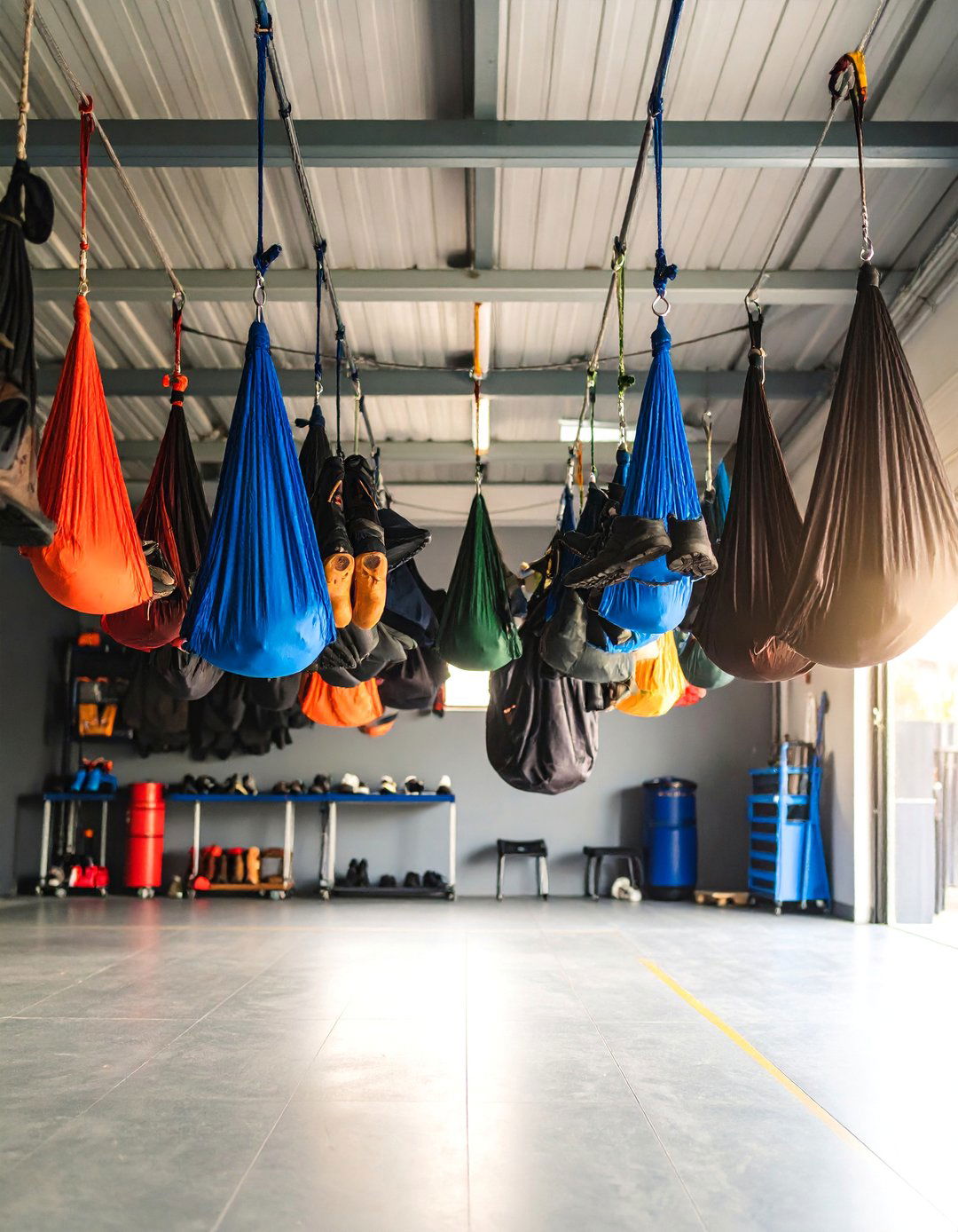 Garage Shoe Storage Hammocks with Suspended Design - 25 Garage Shoe Storage Ideas