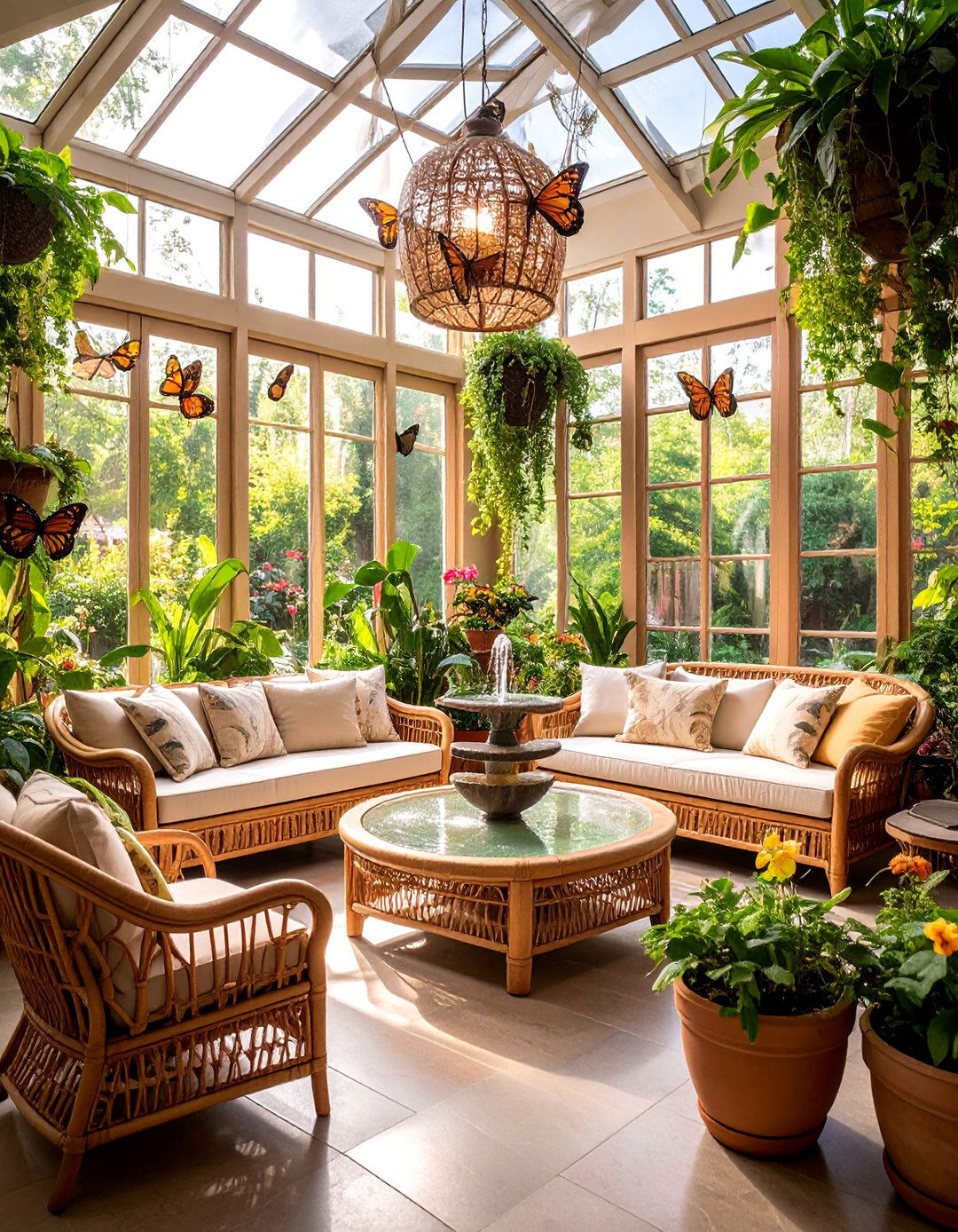 Garden Butterfly Sunroom with Natural Elements - 25 Butterfly-themed Room Ideas