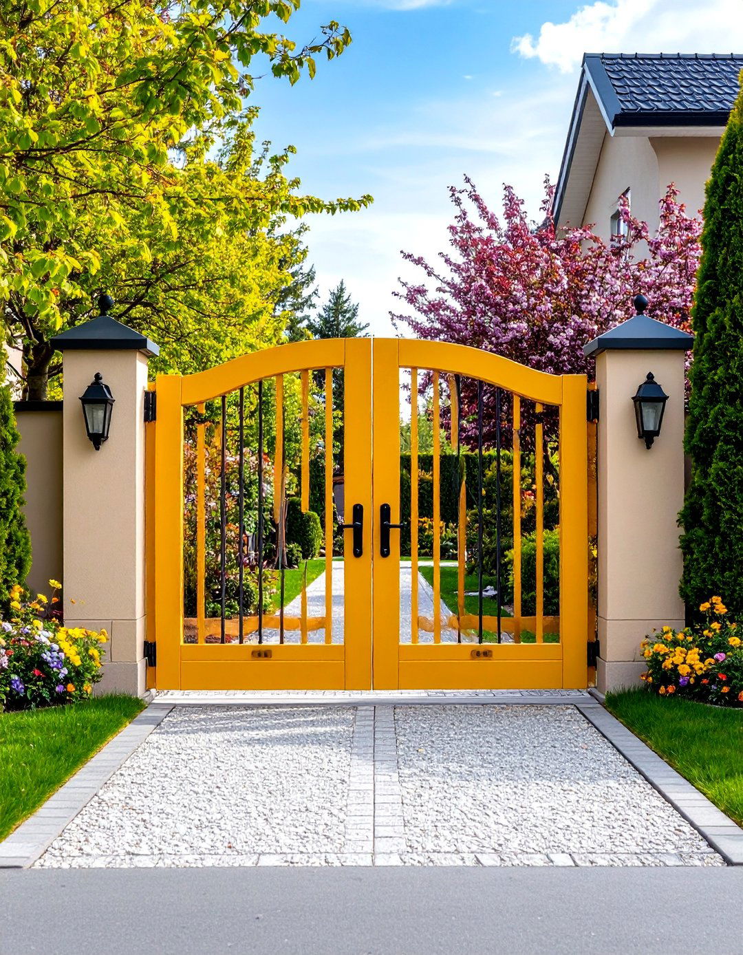 Garden Gate with Built In Pedestrian Access - 25 garden gate ideas