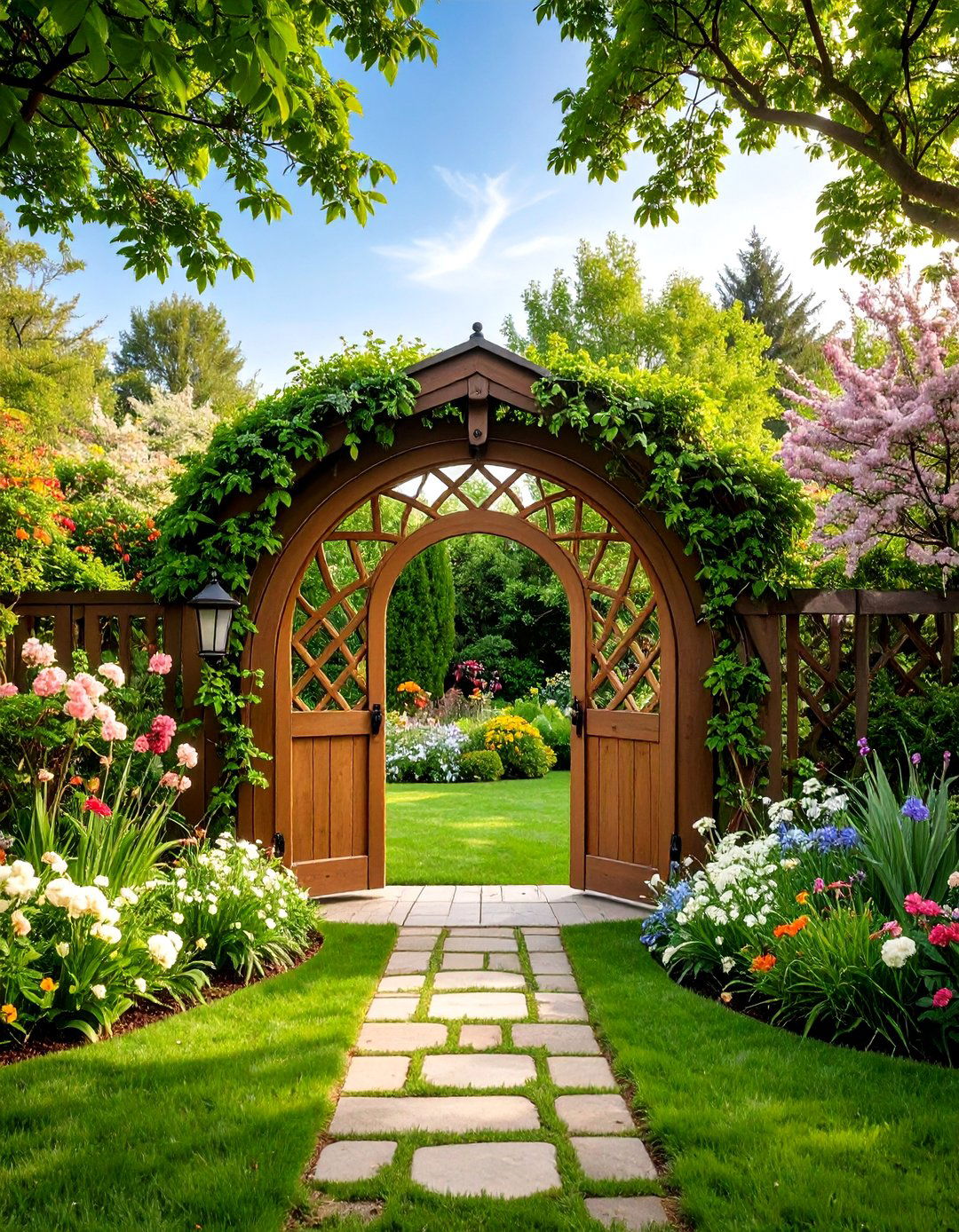 Garden Gate with Decorative Window Inserts - 25 garden gate ideas