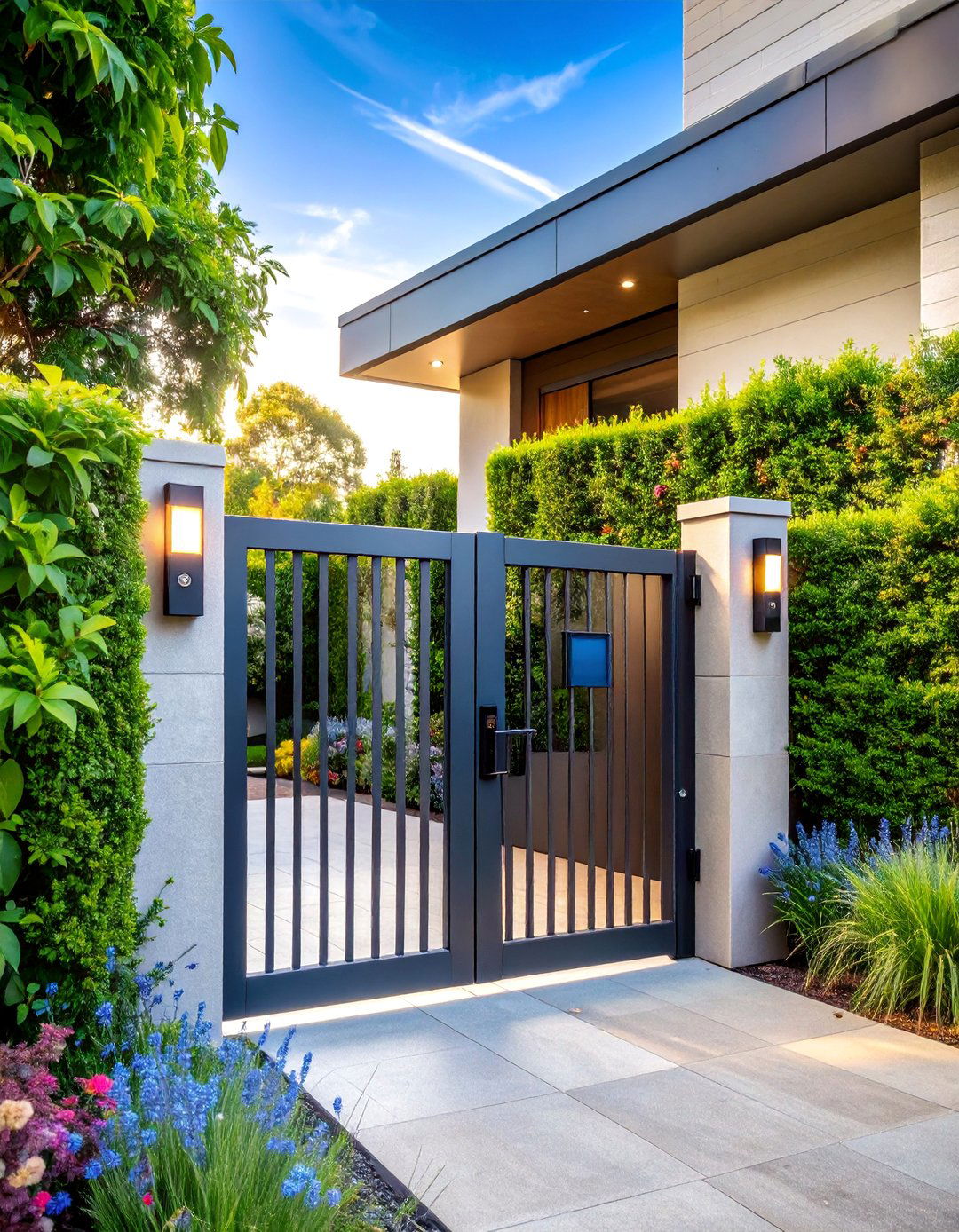 Garden Gate with Integrated Smart Lock Technology - 25 garden gate ideas