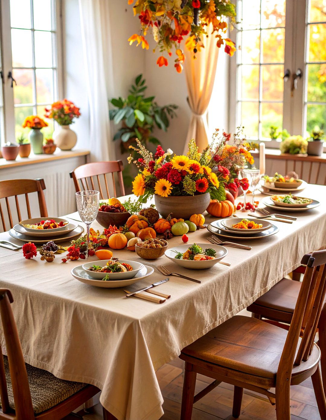 Garden Inspired Thanksgiving Setting - 25 Thanksgiving Table Settings