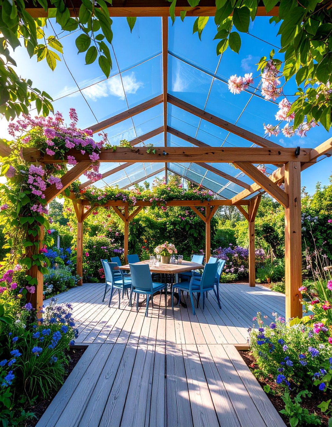 Garden Party Pavilion with Floral Trellis - 25 Outdoor Pavilion Ideas