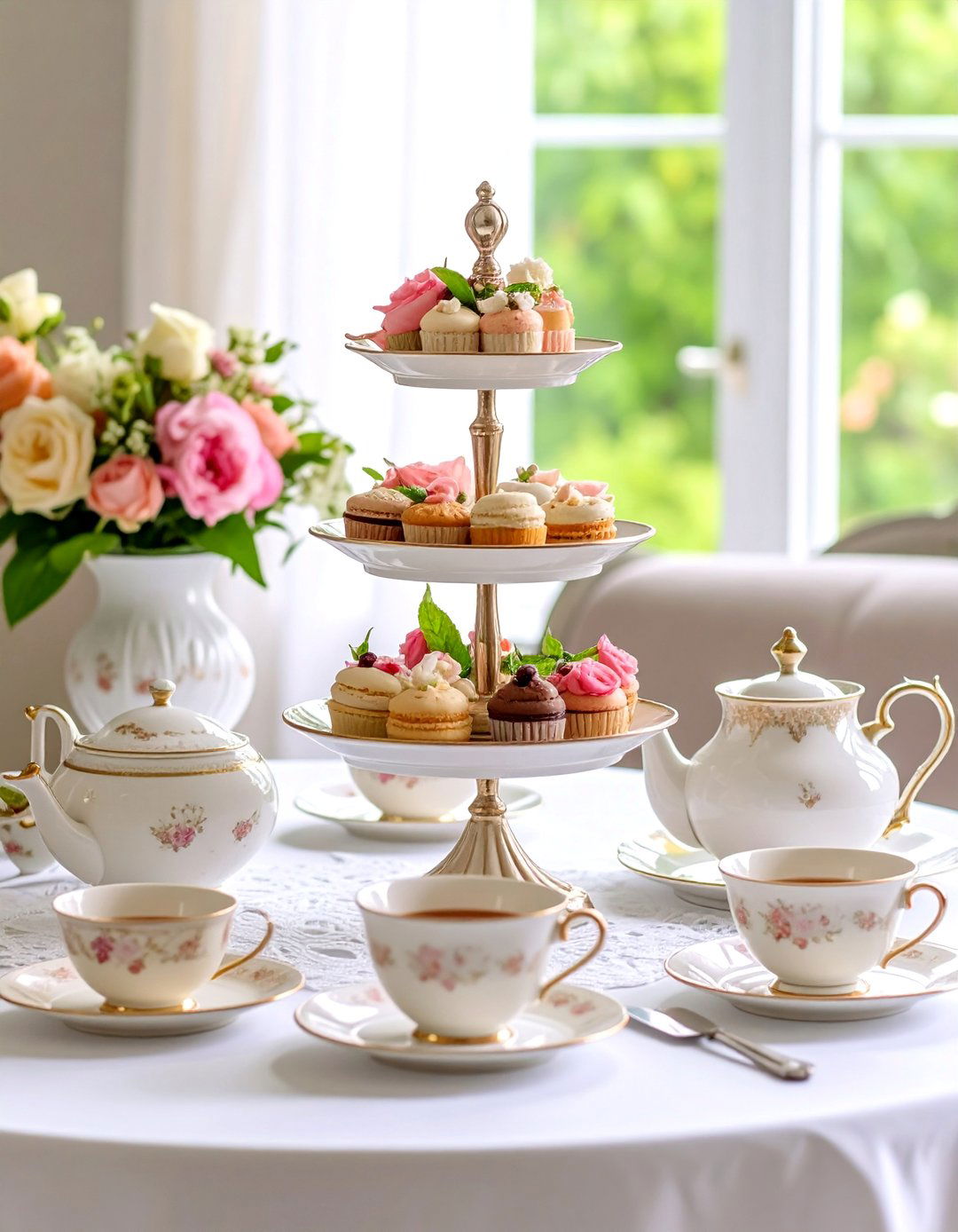 Garden Party Tea Service - 25 Coffee Table Centerpiece Ideas