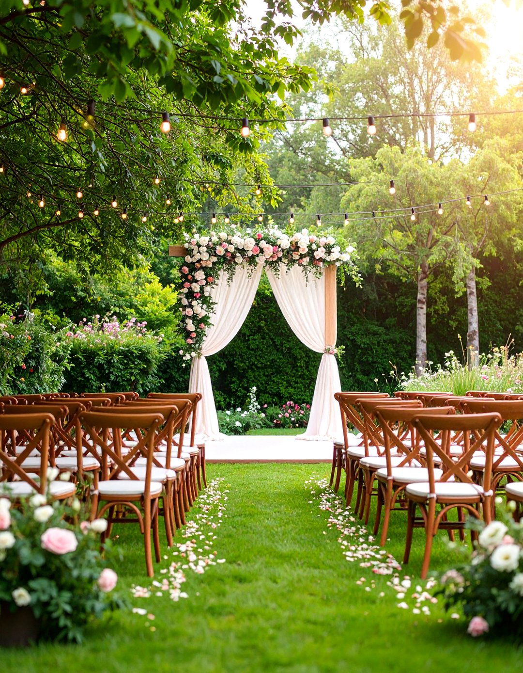 Garden Party Wedding Ceremony with Natural Elegance - 25 Wedding Ceremony Ideas