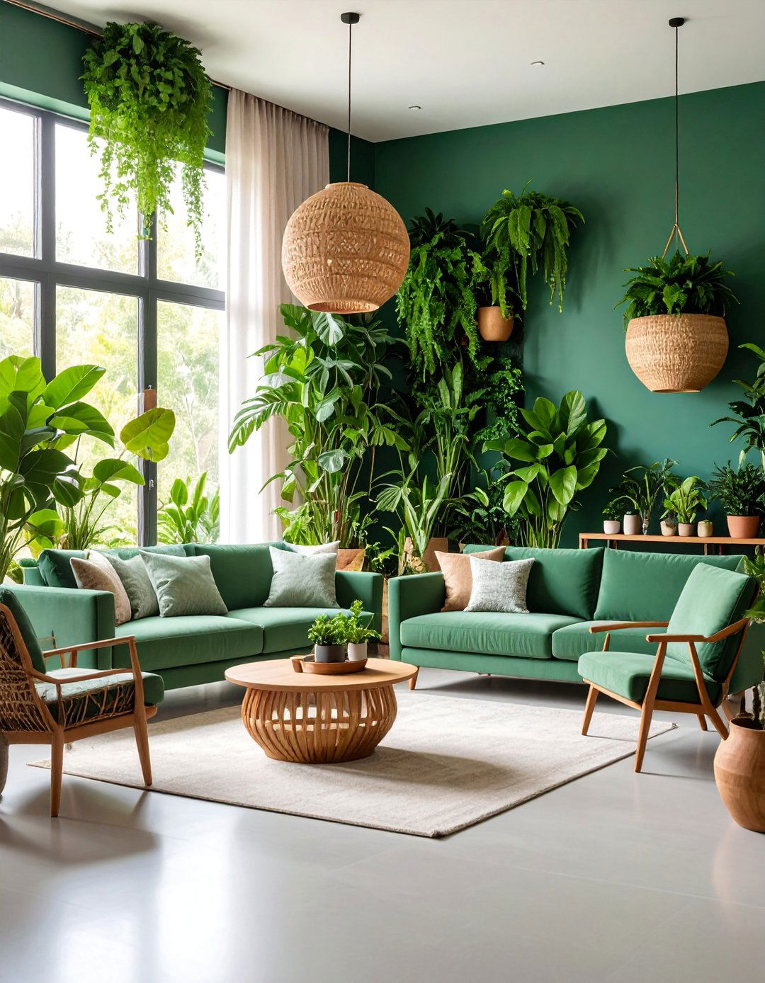 Garden Room Living Room with Indoor Plants - 25 Large Living Room Ideas