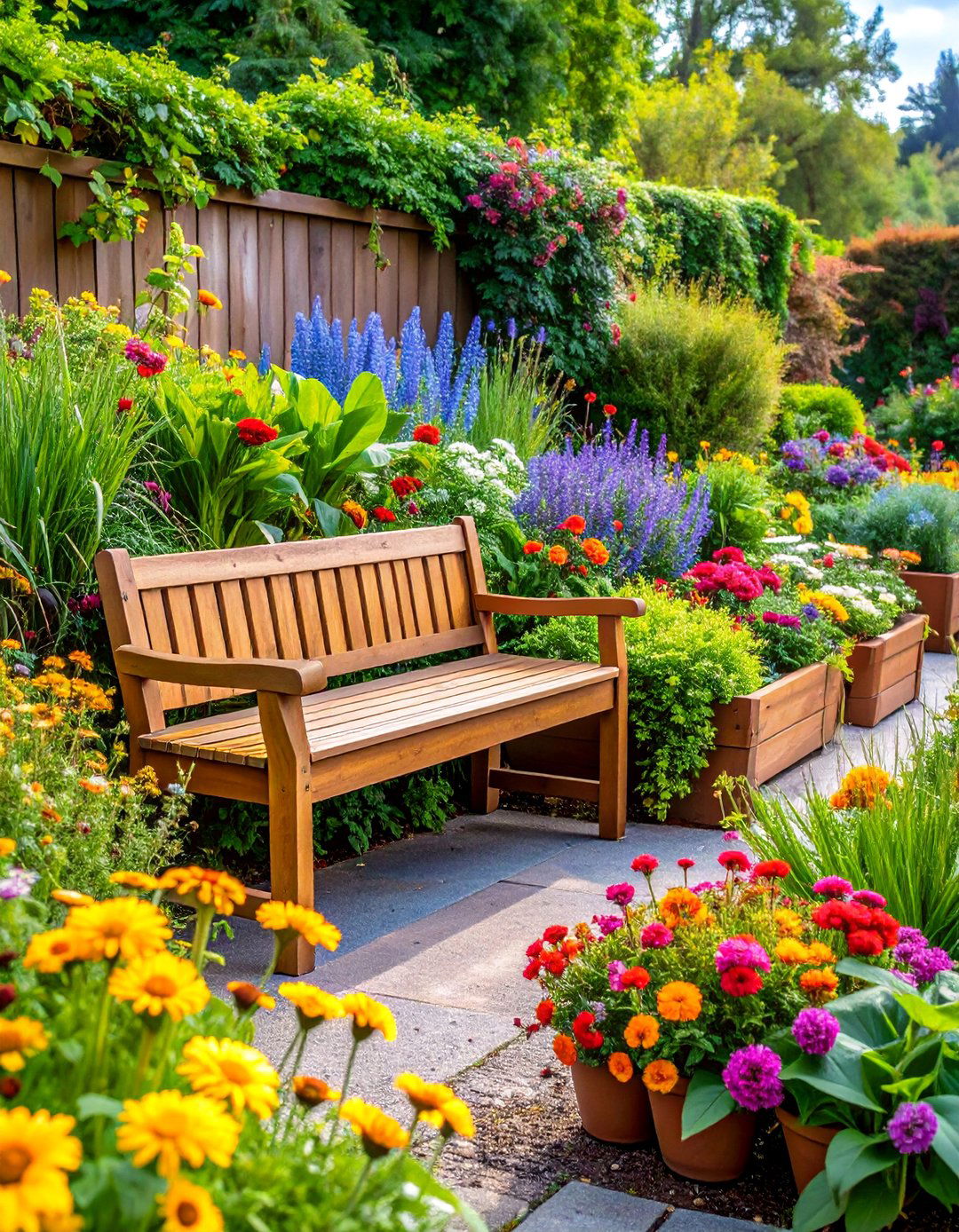 Garden Seating with Integrated Planter Surrounds - 25 Garden Seating Ideas