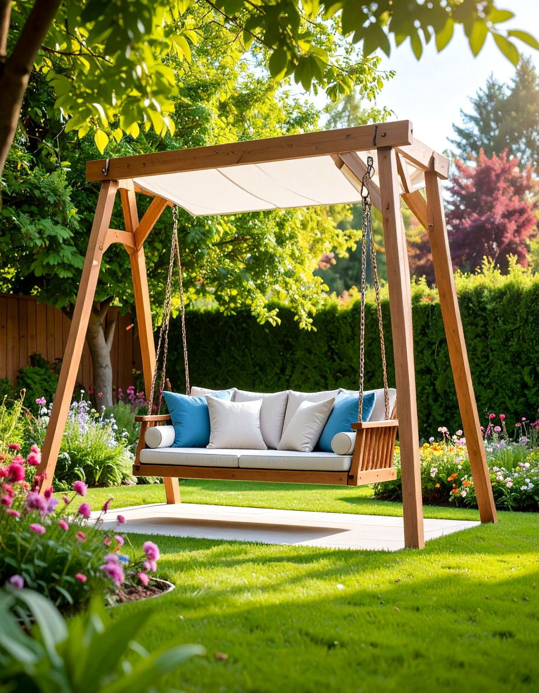 Garden Swing Set with Canopy - 25 Outdoor Furniture Ideas