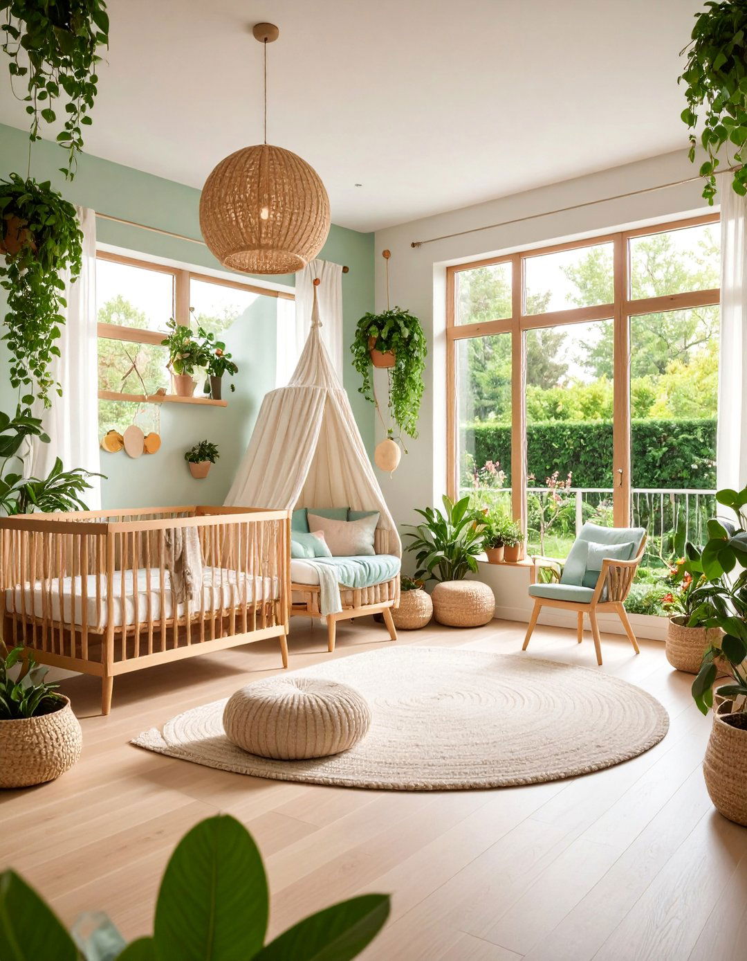 Garden View Integration Nursery - 25 Mid-century Modern Nursery Ideas