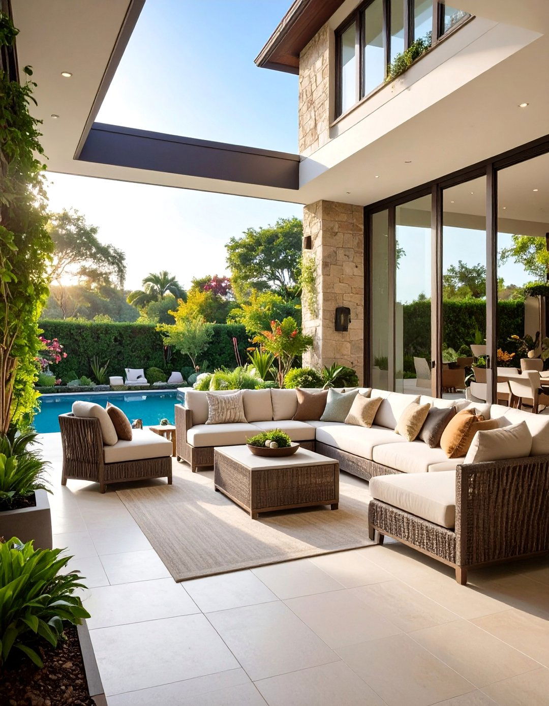 Garden View Lanai with Landscape Integration - 25 Lanai Porch Ideas