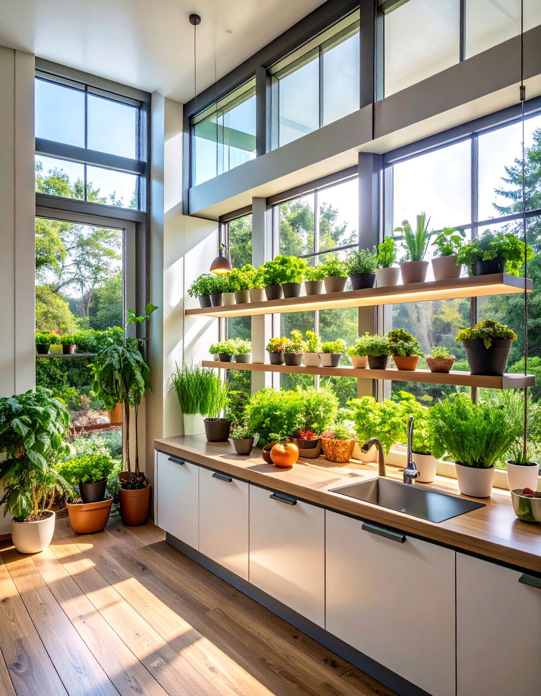 Garden Window Herb Growing Station - 25 Kitchen Window Ideas