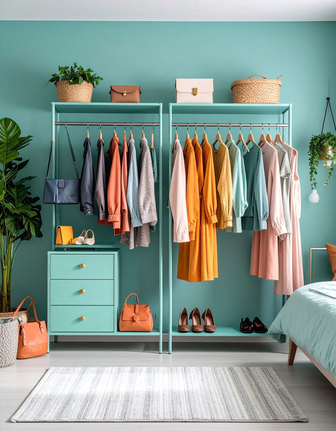 Garment Rack Station - 25 Purse Storage Ideas