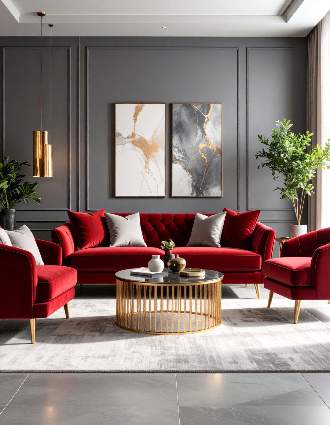 Garnet Red Velvet Upholstery Theme - 25 Ways to Decorate With Jewel Tones