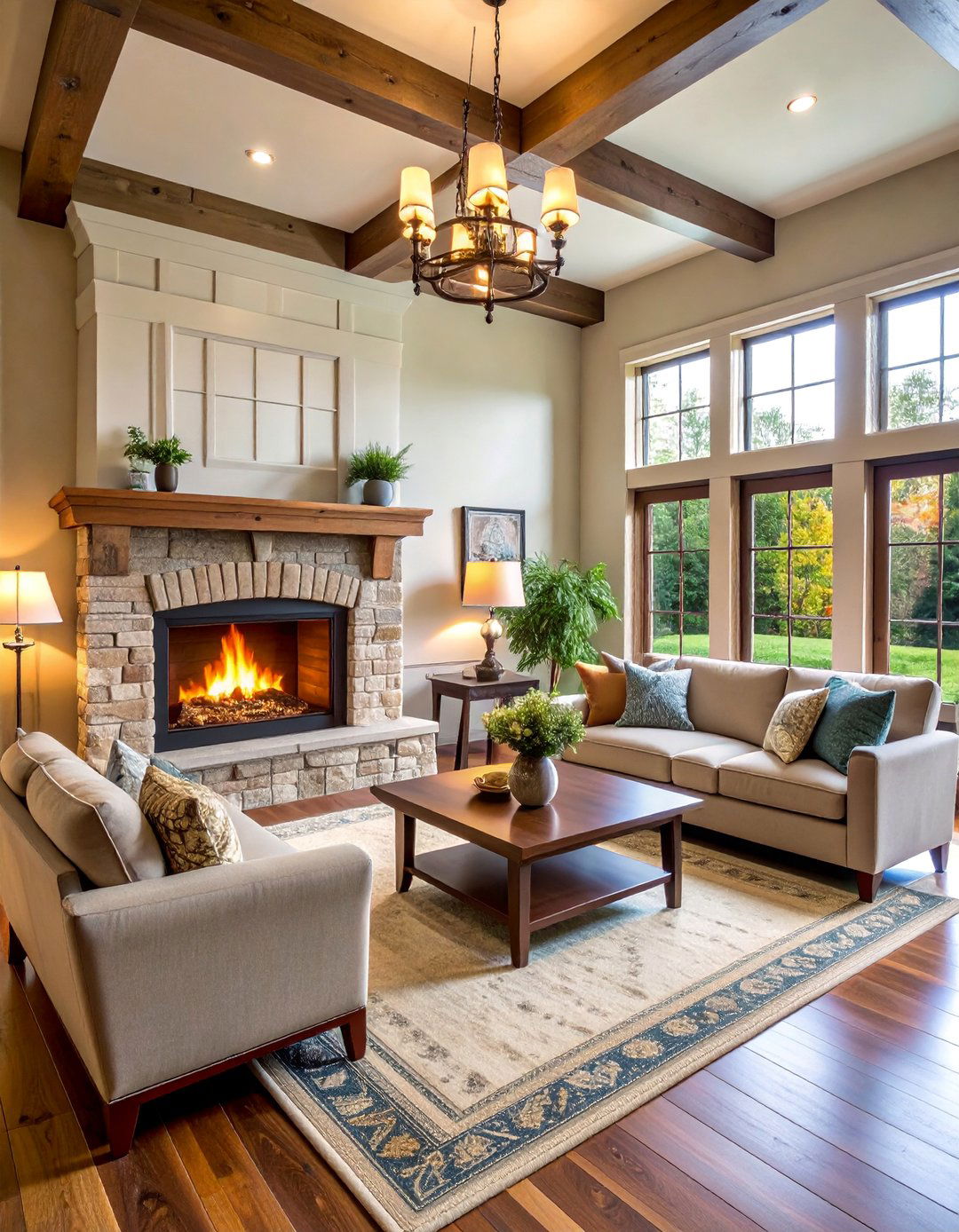 Gas Log Insert with Traditional Surround - 25 Craftsman-style Fireplace Ideas