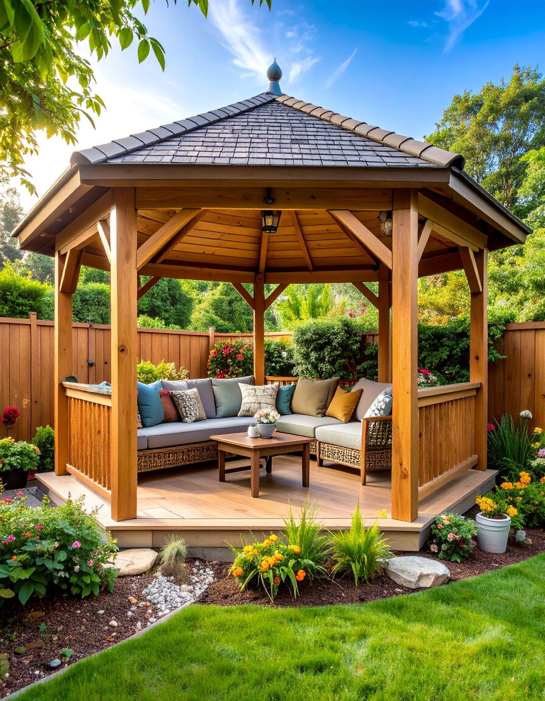 Gazebo Corner Reading Nook Sanctuary - 25 Cheap Backyard Makeover Ideas