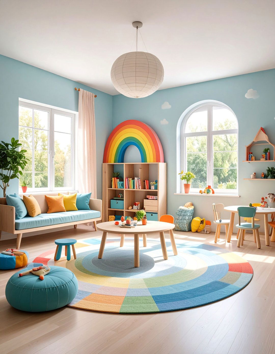 Gender Neutral Rainbow Bright Theme - 25 playroom ideas