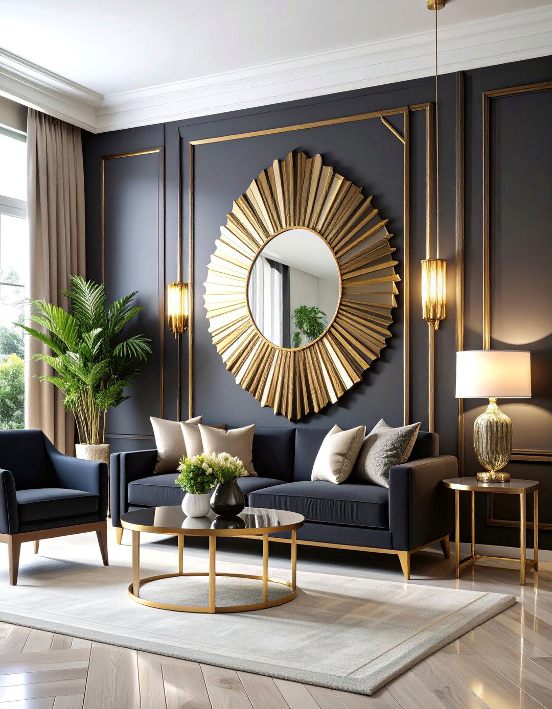 Geometric Art Deco Mirror Frame - 25 Mirror Painting Ideas