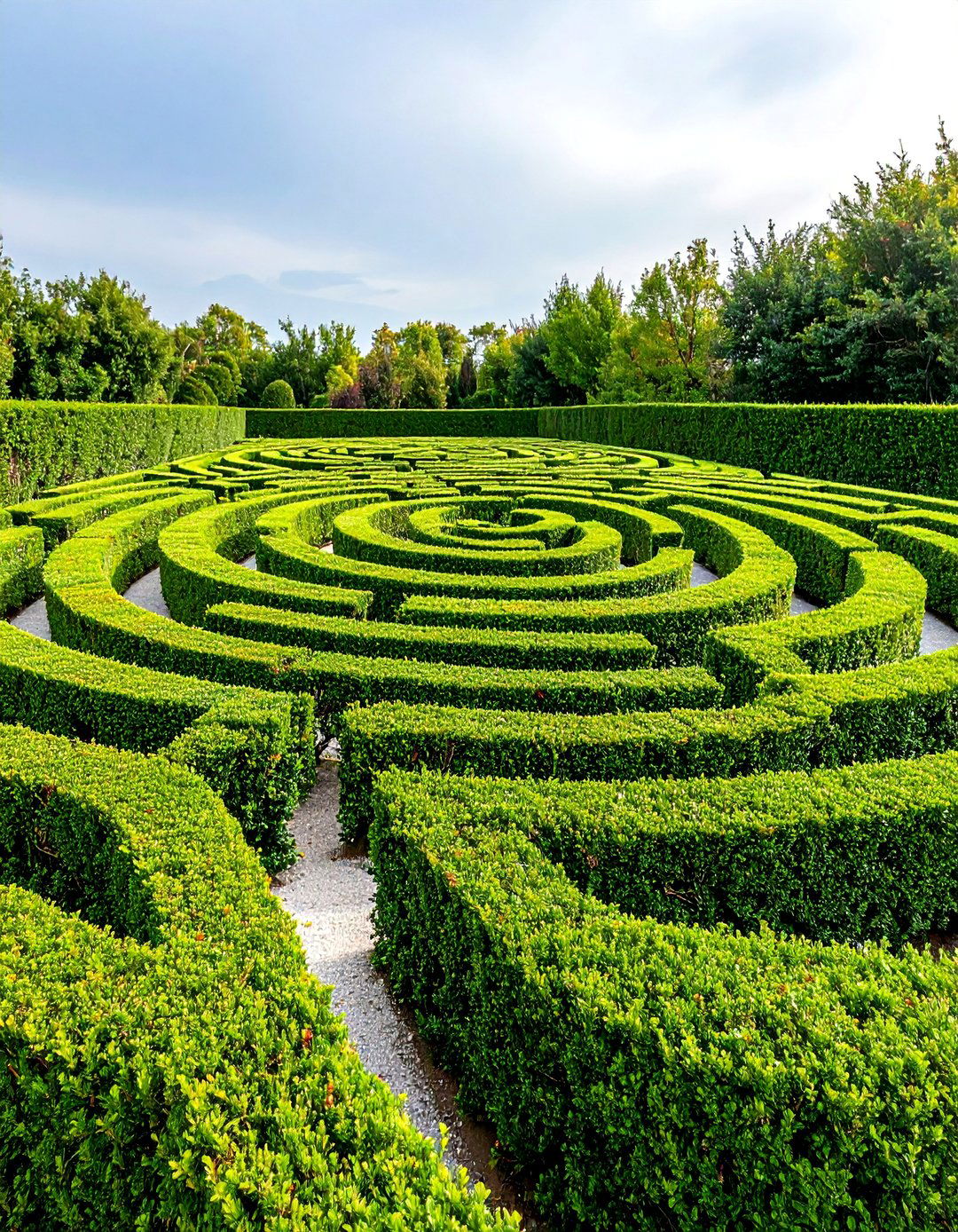 Geometric Boxwood Maze Design - 25 Front Yard Boxwood Designs