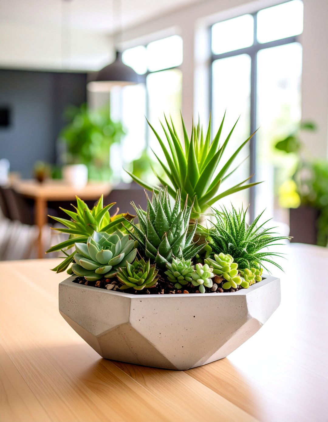 Geometric Concrete Planter - 25 Dining Table Centerpiece Ideas