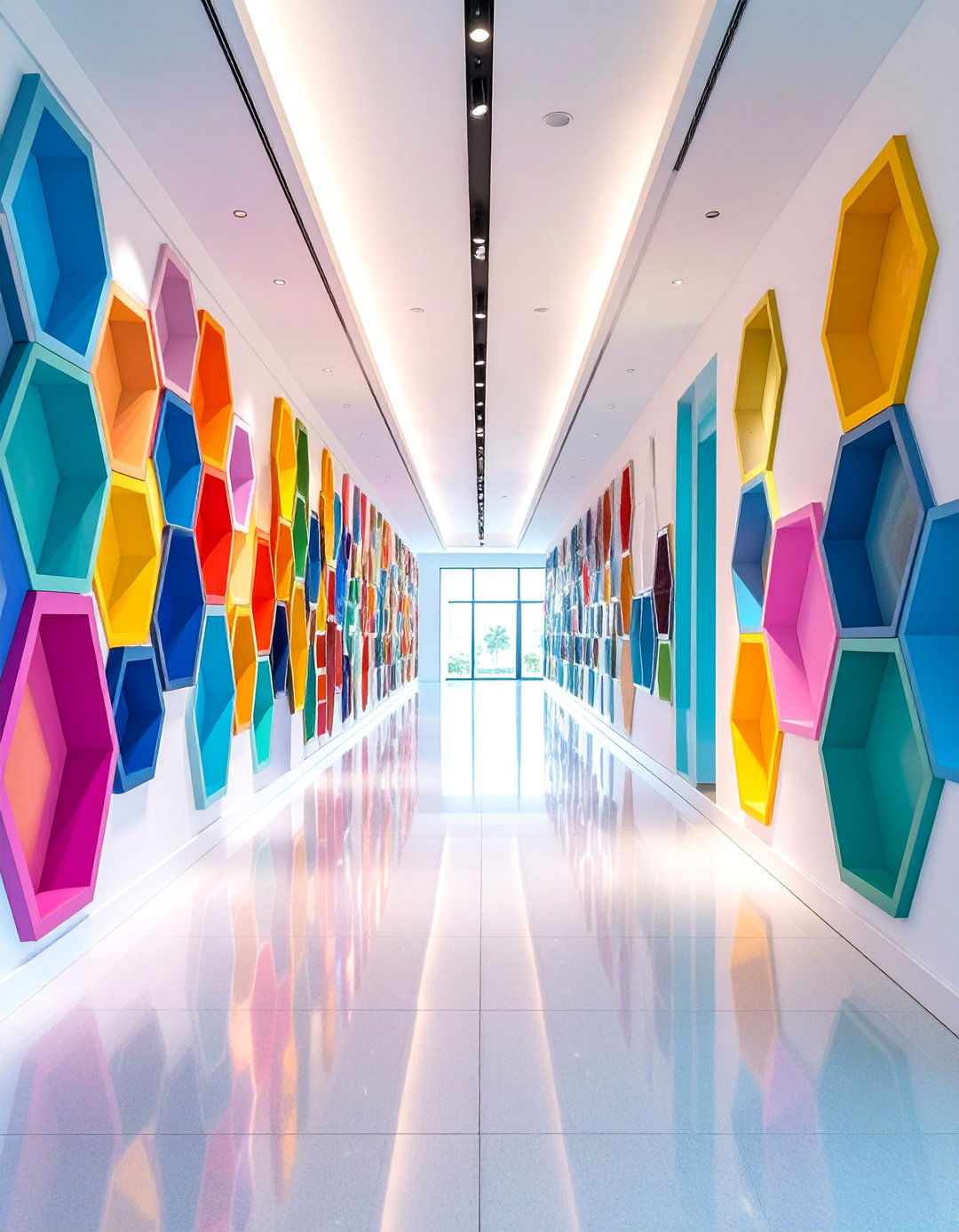 Geometric Hexagonal Wall Niche for Modern Hallway Display - 25 Wall Niche Ideas