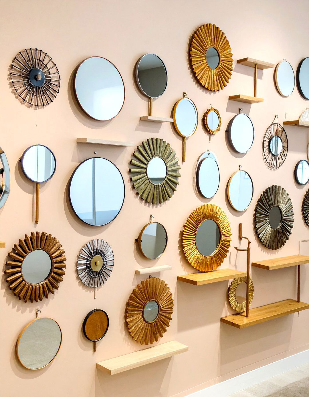 Geometric Mirror Arrangements with Functional Frames - 25 Bauhaus Interior Design Ideas