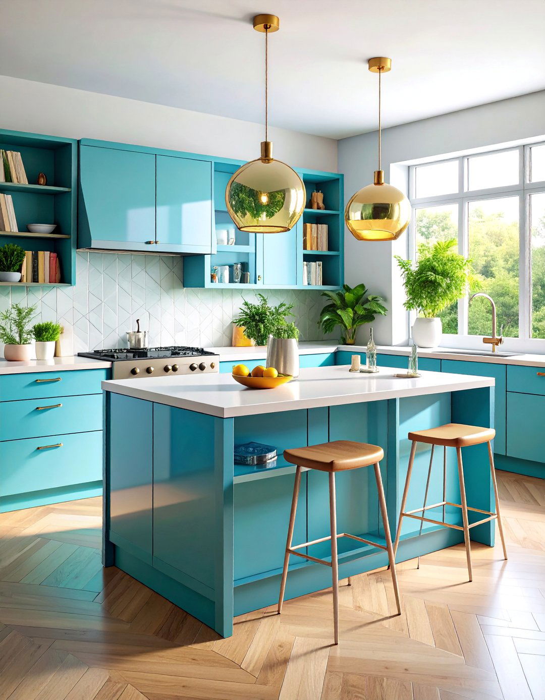 Geometric Modernist Kitchen Island Centerpiece - 25 Kitchen Island Centerpiece Ideas