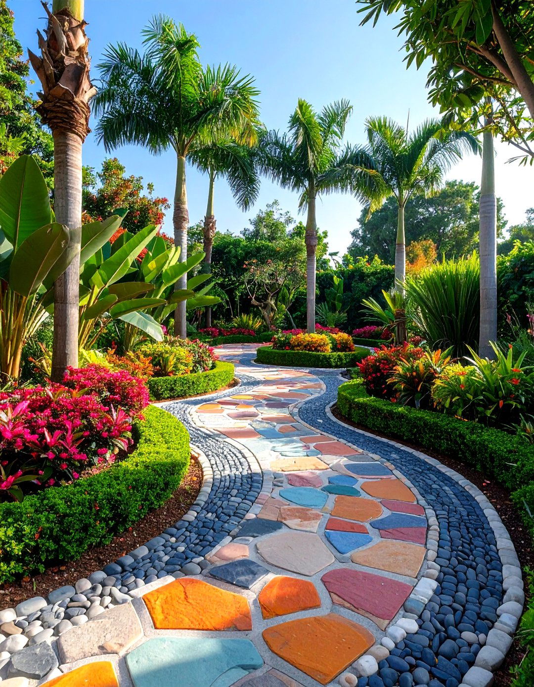 Geometric Pathway with Integrated Planters - 25 Modern Backyard Ideas