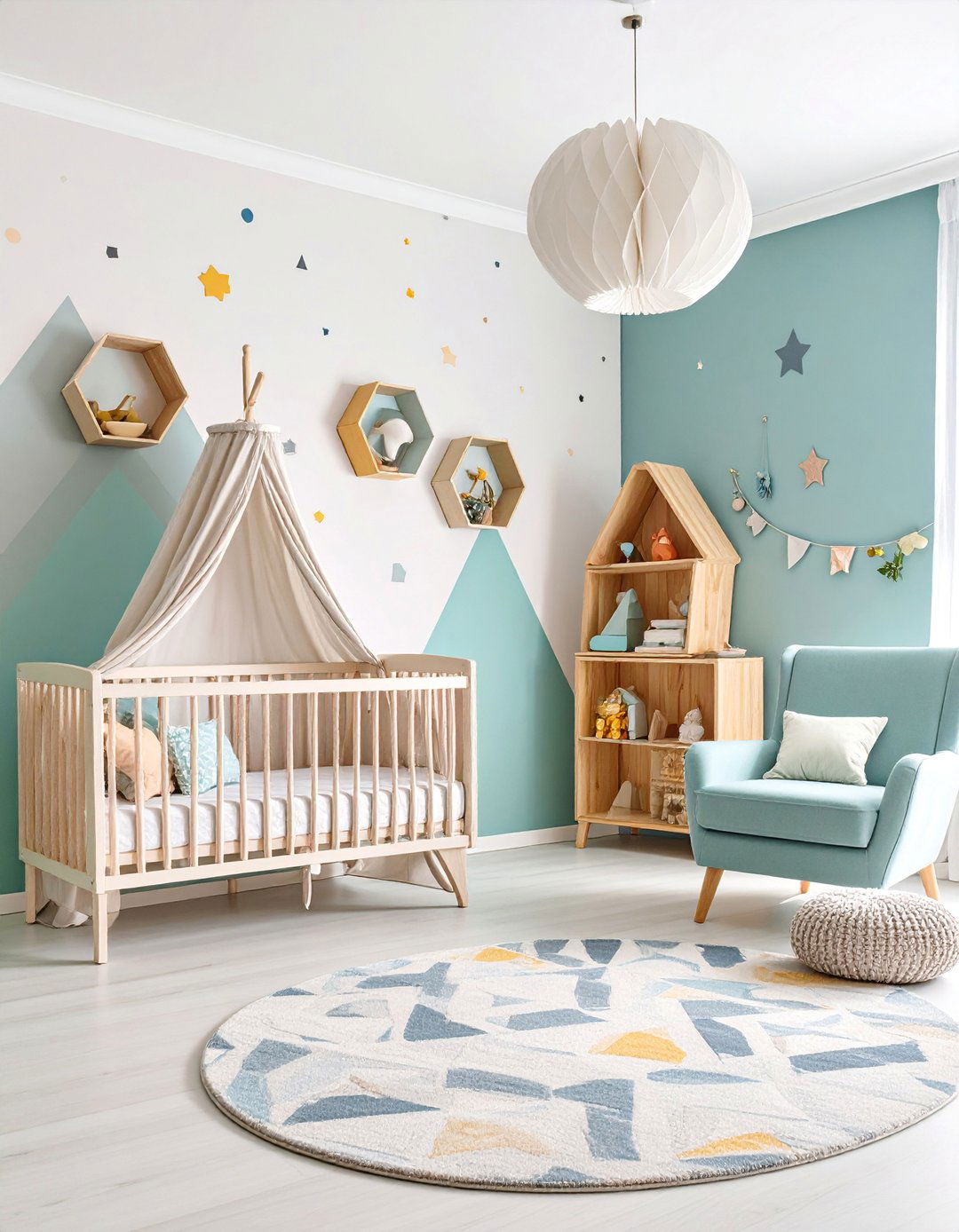 Geometric Pattern Minimalist Design - 25 Minimalist Nursery Ideas