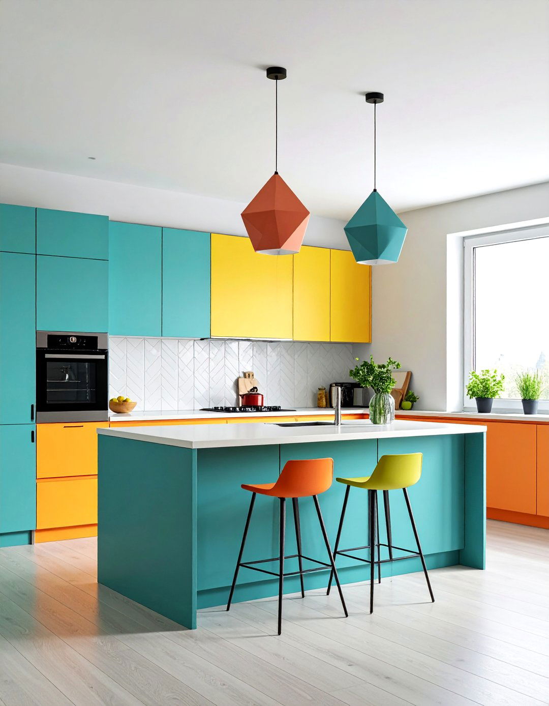 Geometric Pattern Statement Lighting - 25 Kitchen Lighting Ideas
