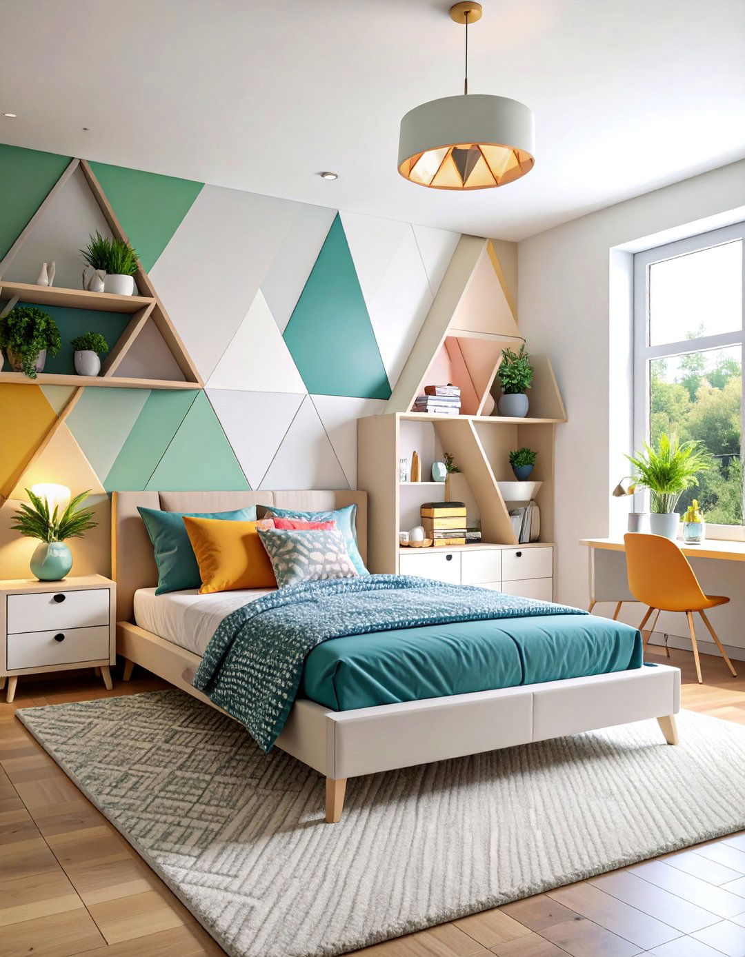 Geometric Pattern Teen Bedroom - 25 Teen Bedroom Ideas