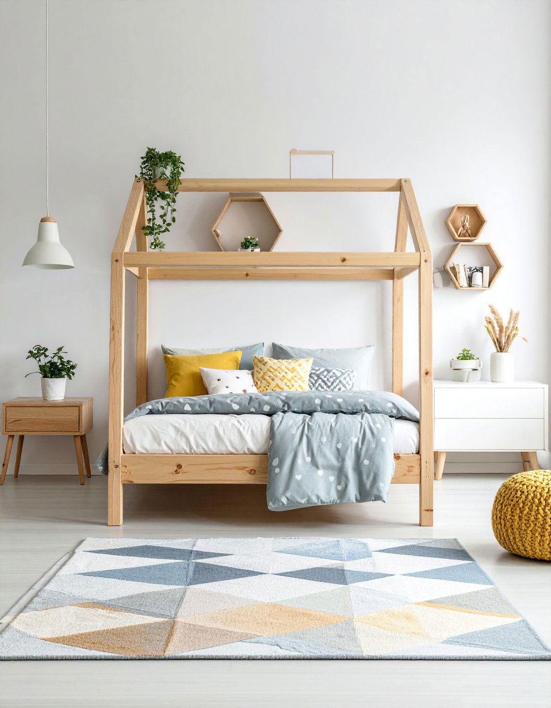 Geometric Pattern Toddler Sanctuary - 25 Boho Toddler Room Ideas