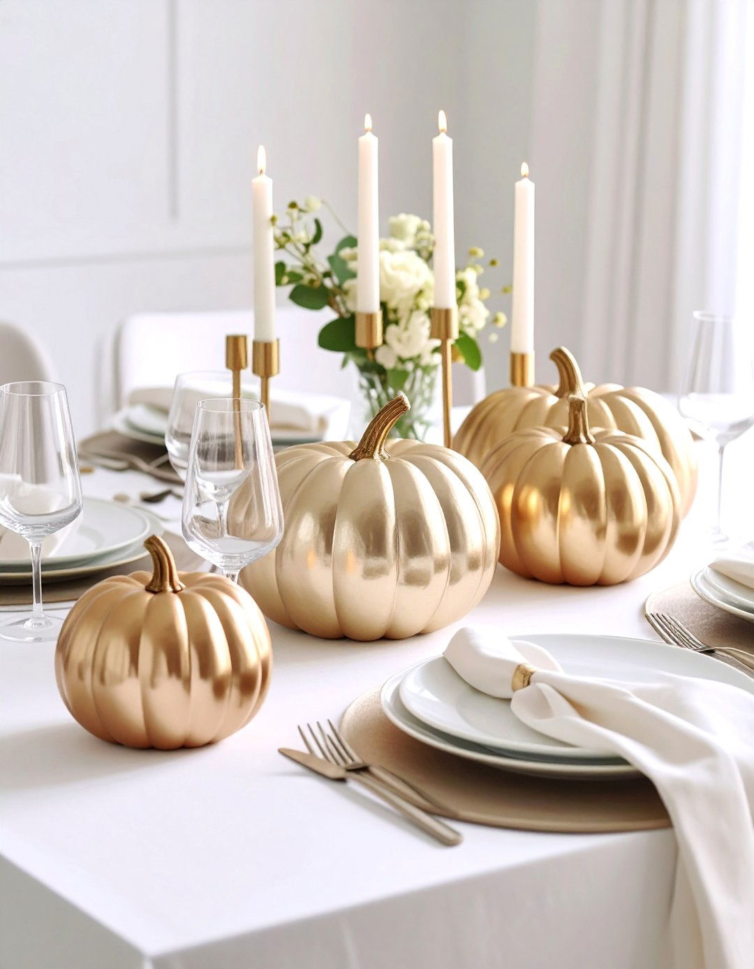 Geometric Pumpkin Modern Minimalist Style - 25 Fall Table Decor Ideas