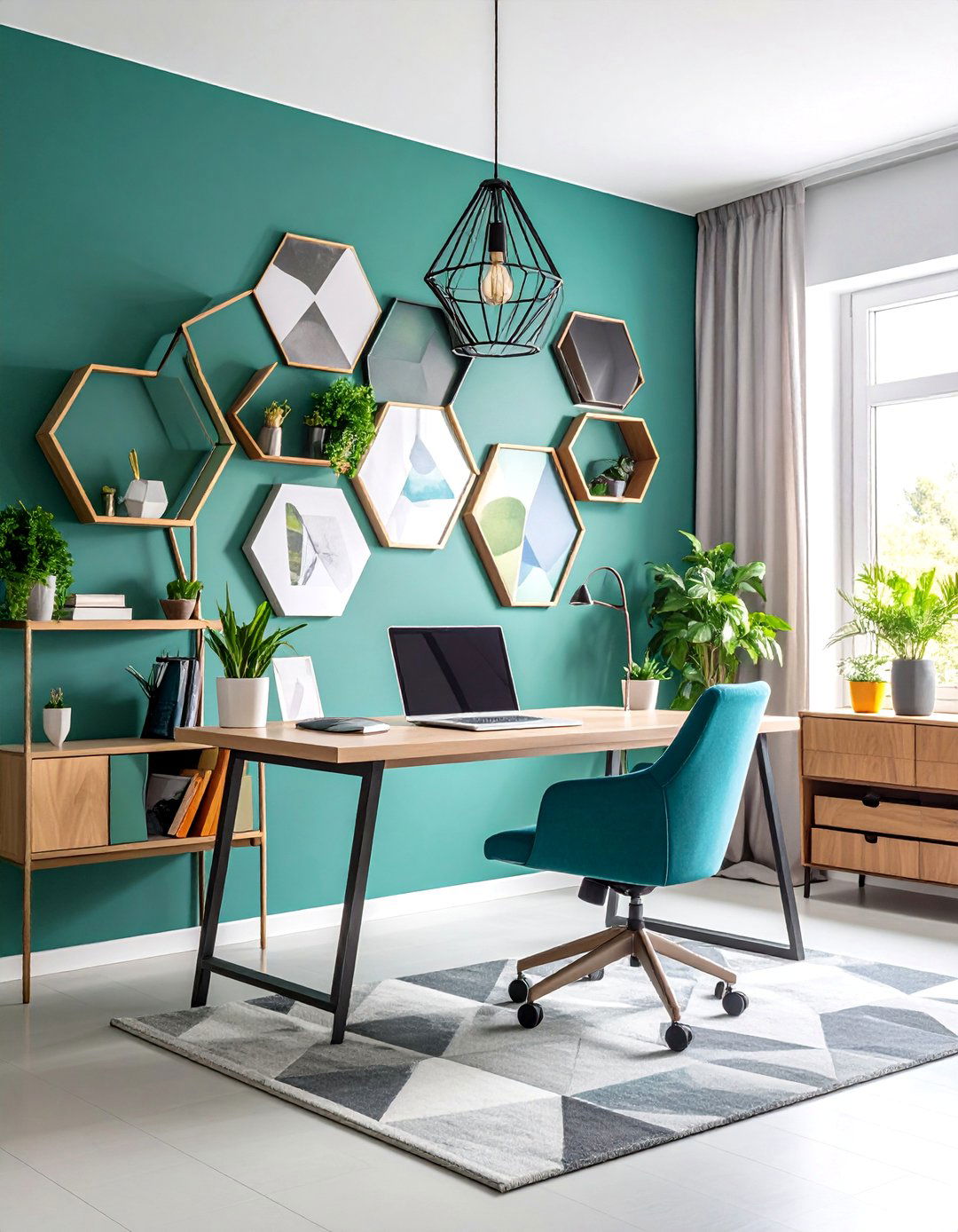 Geometric Shape Wall Arrangement - 25 Wall Collage Ideas