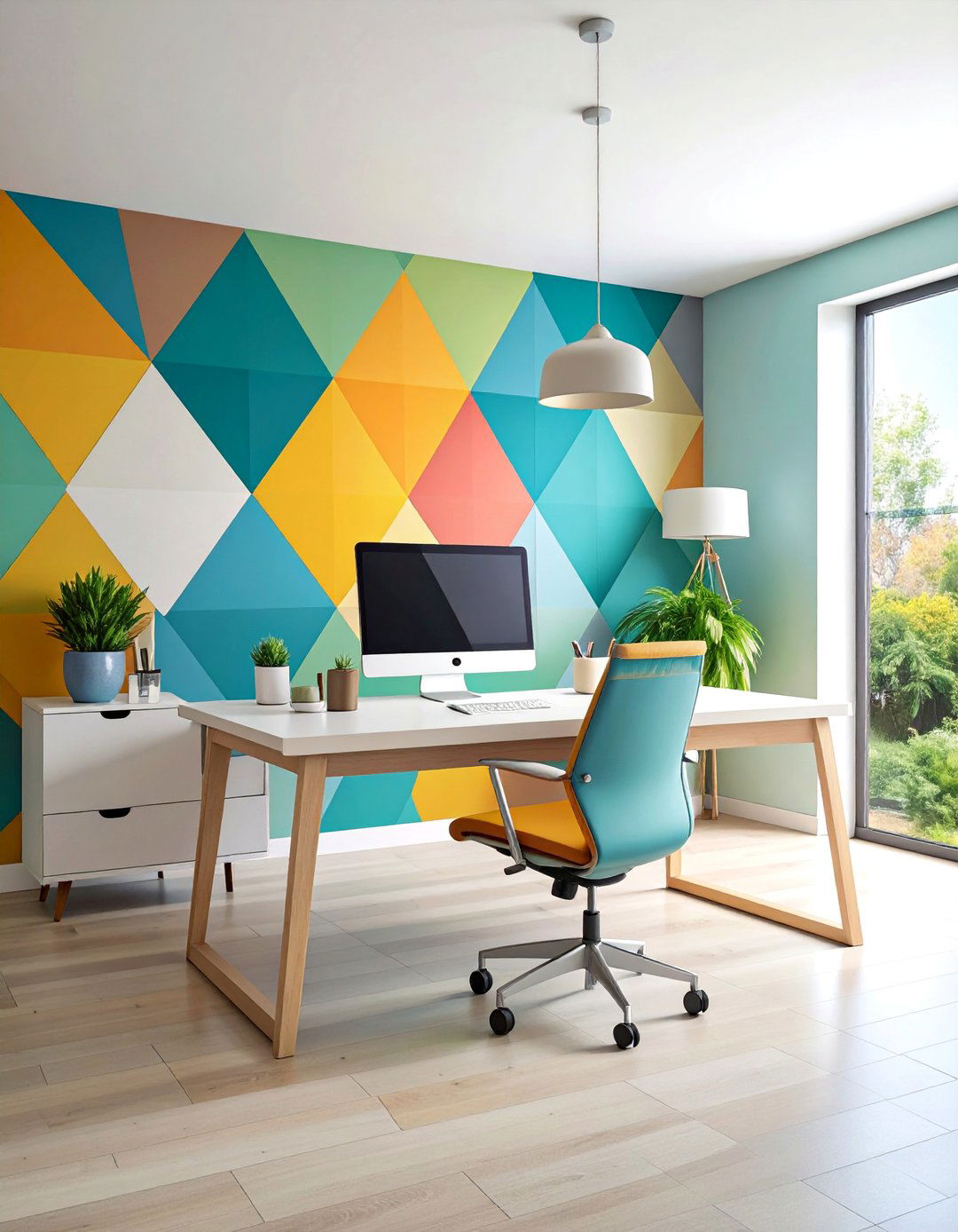 Geometric Wall Decal Pattern - 25 Blank Wall Ideas