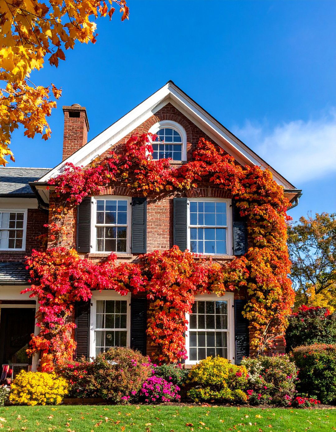 Georgian Colonial Dormer with Painted Brick Facade - 25 Dormer Balcony Ideas
