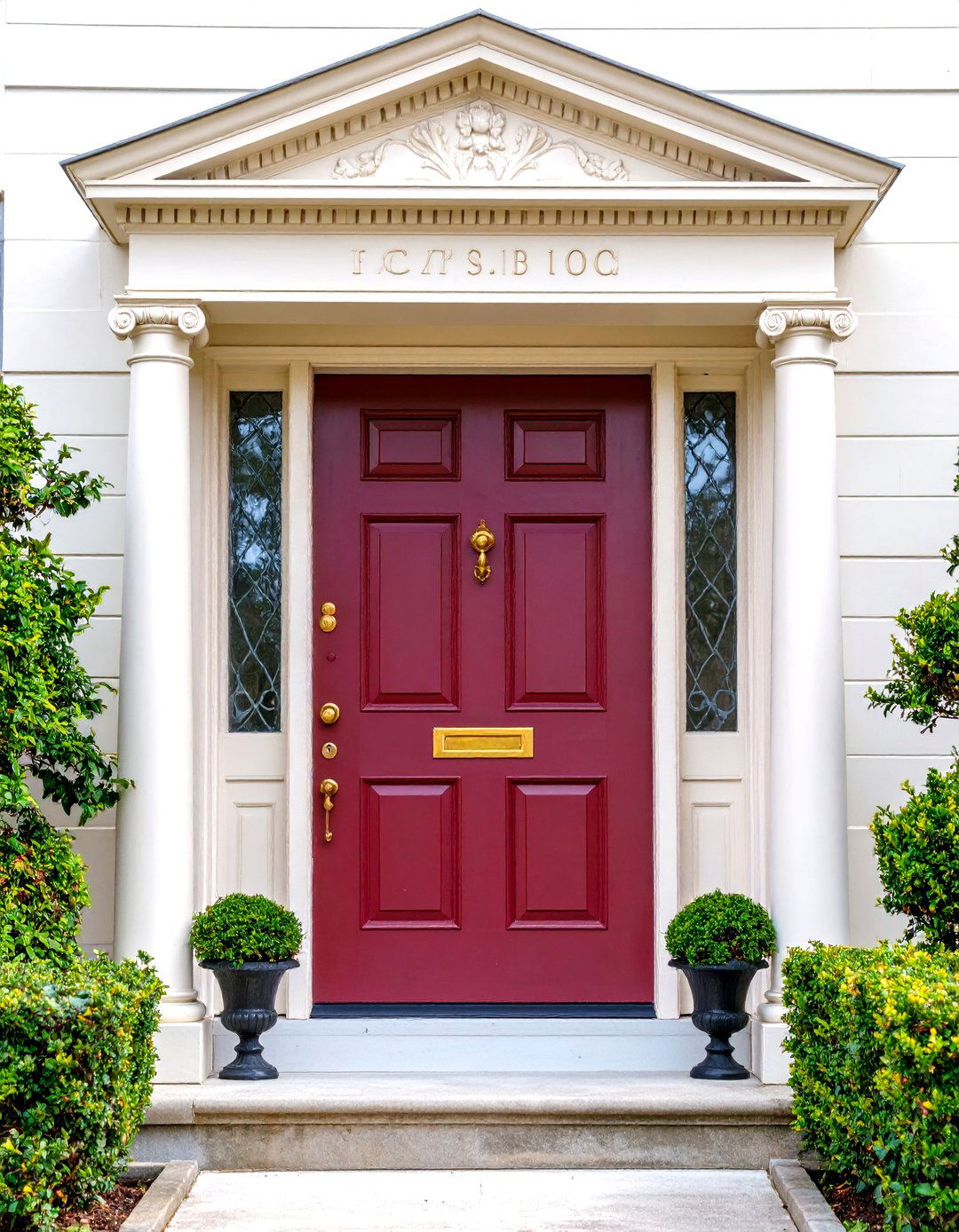 Georgian Door with Elaborate Pediment Design - 25 Colonial Front Door Ideas