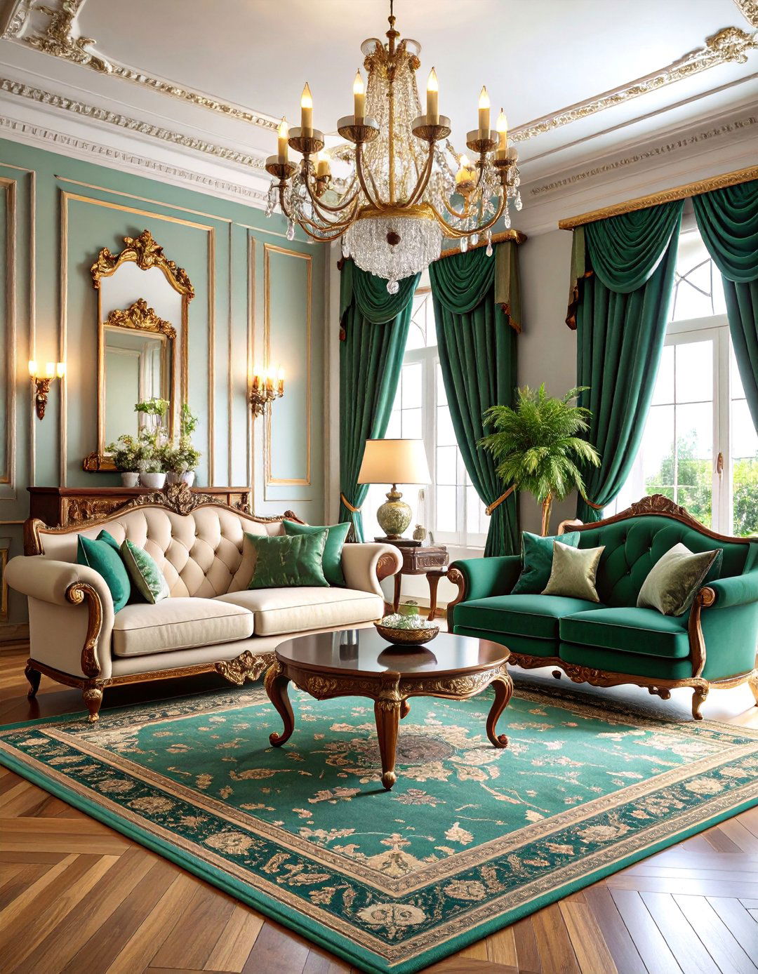 Georgian Style Living Room with Mahogany Furniture - 25 Traditional Living Room Ideas