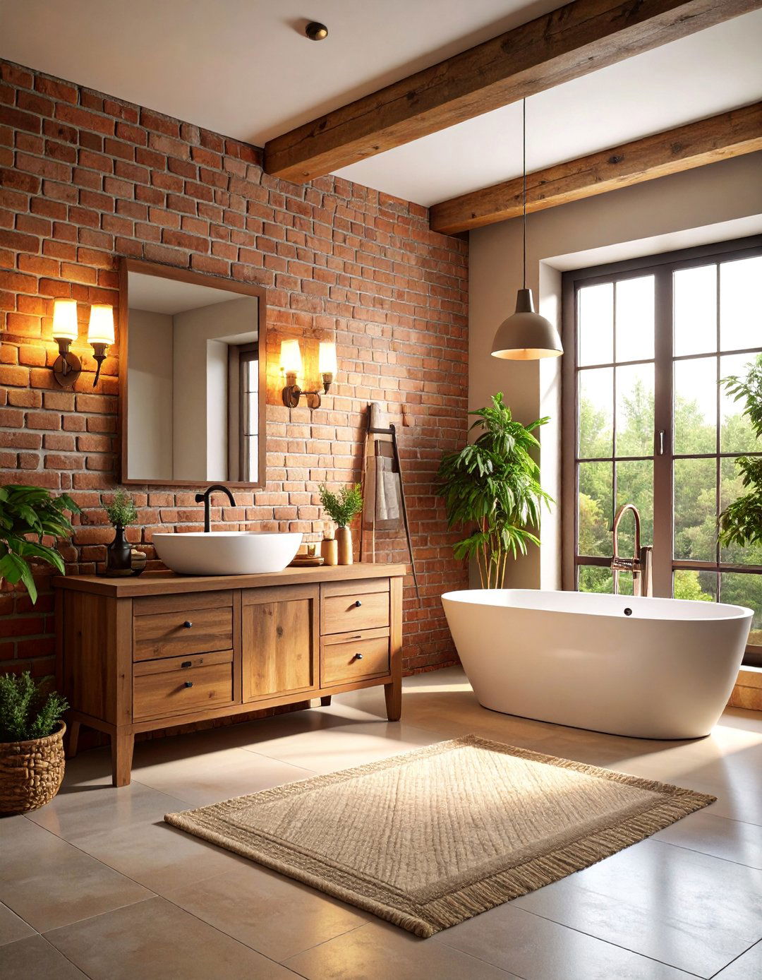 German Schmear Bathroom Brick - 25 Brick Accent Wall Ideas