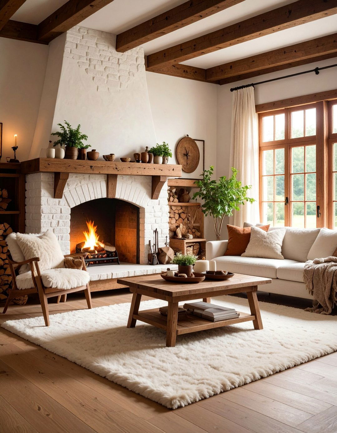 German Smear European Cottage Fireplace - 25 Painted Brick Fireplace Ideas