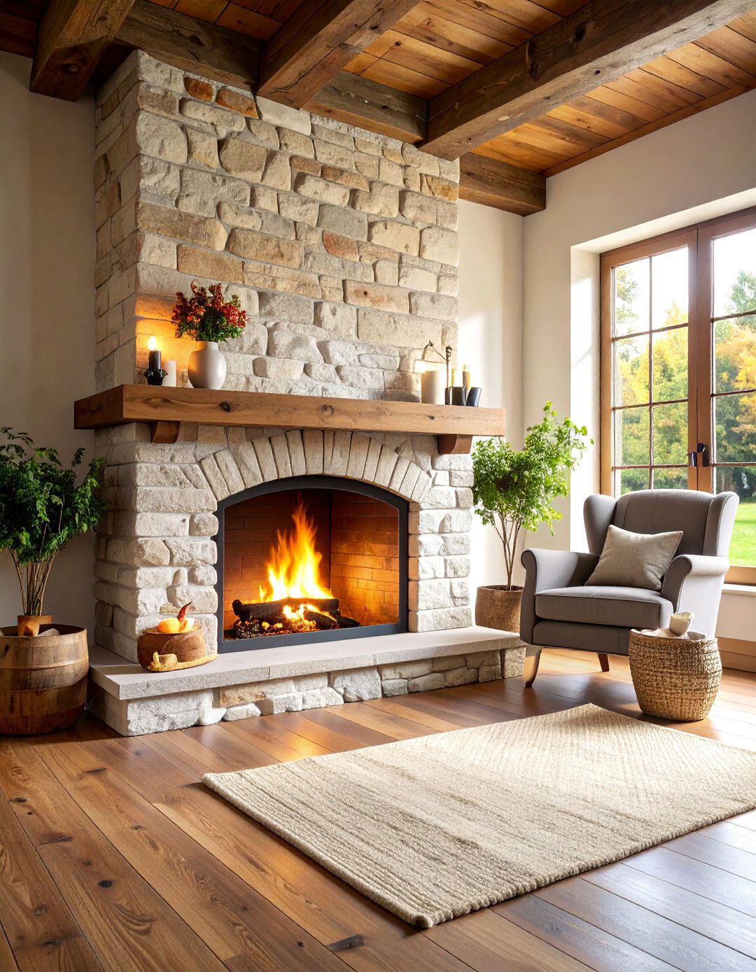 German Smear Technique Farmhouse Fireplace - 25 Farmhouse Fireplace Ideas