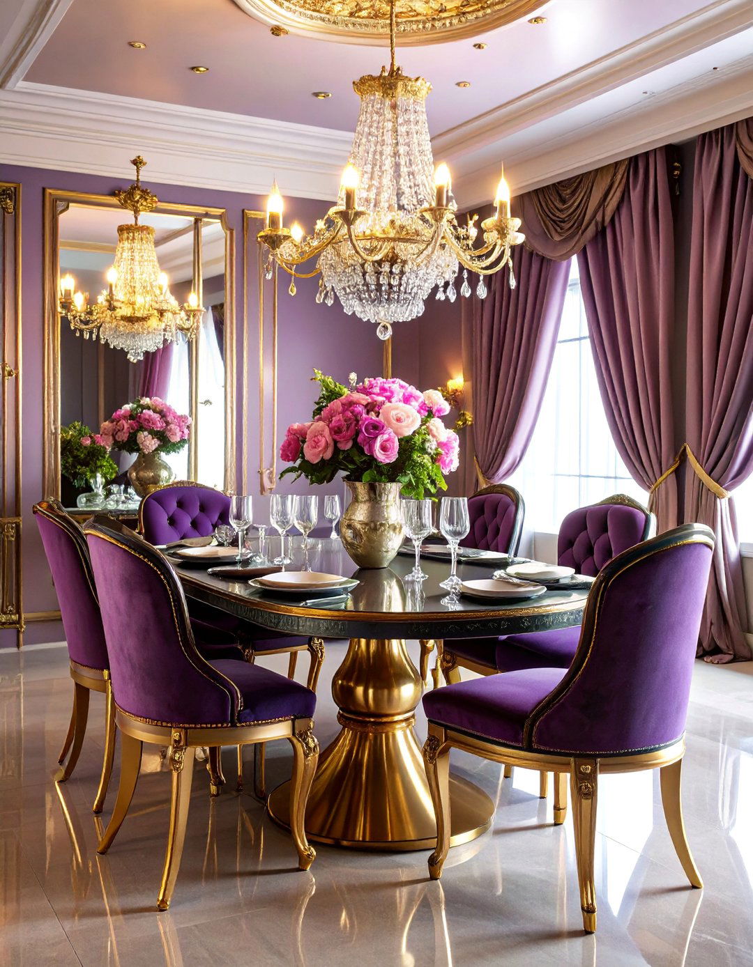 Glamorous Eclectic Dining Room with Luxurious Touches - 25 Eclectic Dining Room Ideas