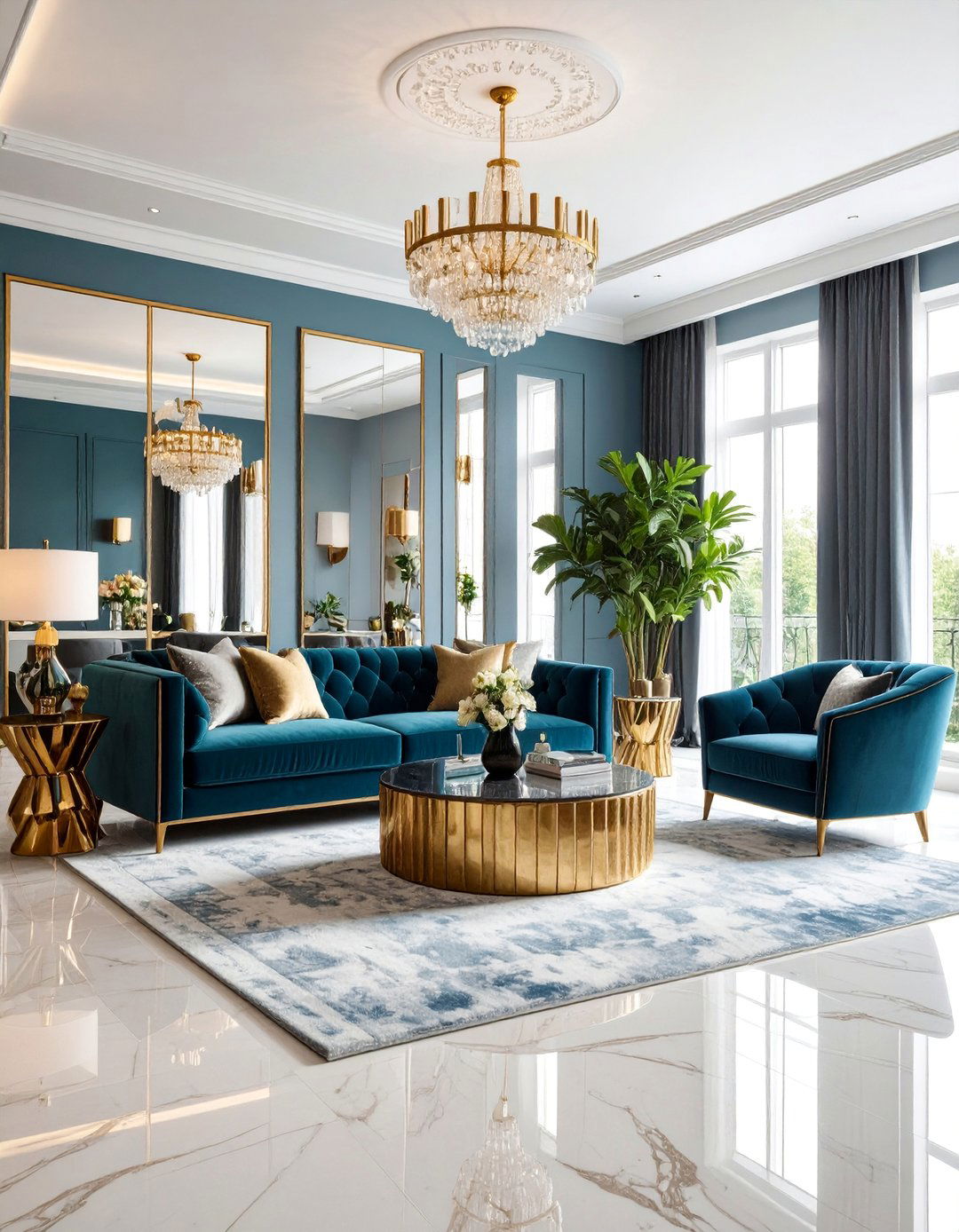 Glamorous Luxury Apartment with Metallic Accents - 25 Apartment Decorating Ideas