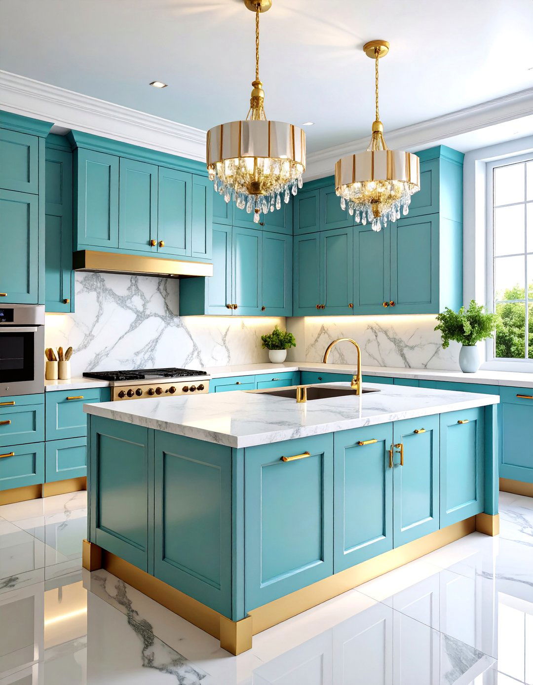 Glamorous Marble Accented Off white Kitchen Cabinets - 25 Off-white Kitchen Cabinets