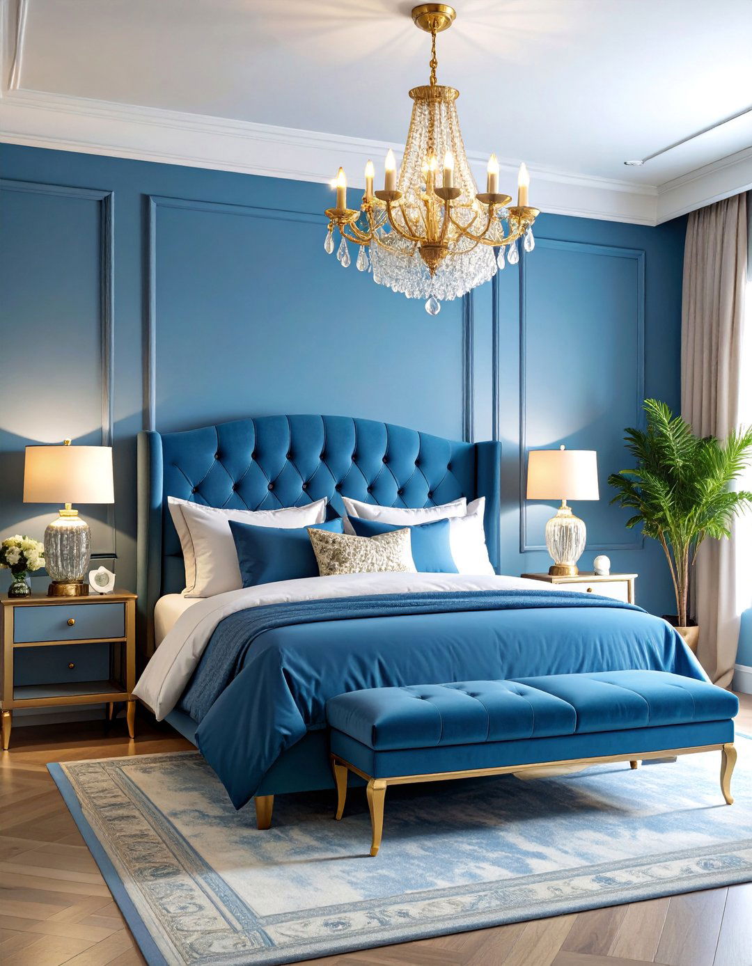 Glamorous Sky Blue Master Suite - 25 Sky Blue Bedroom Ideas