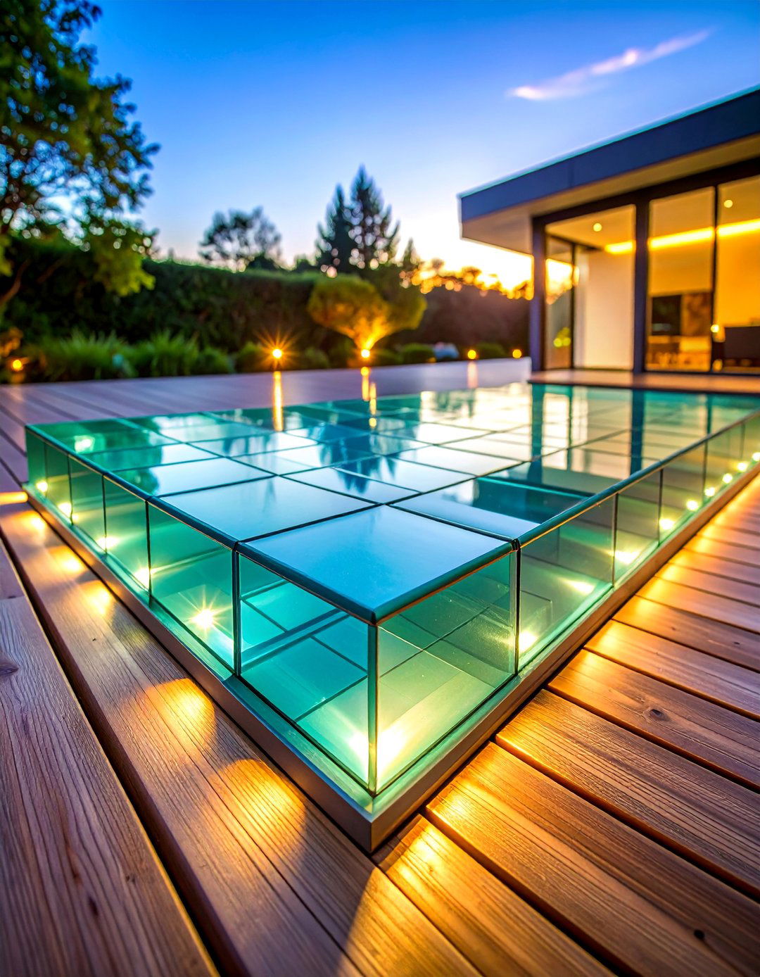 Glass Block Accent Deck Flooring - 25 Deck Flooring Ideas