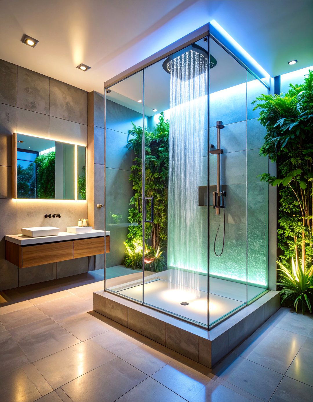 Glass Block Privacy Shower Surround - 25 Shower Surround Ideas
