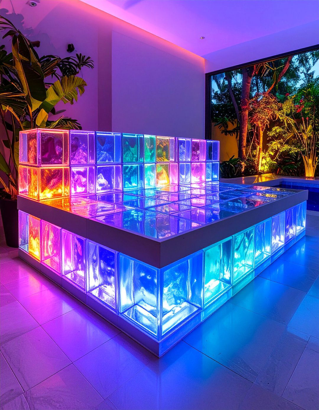 Glass Block Walk In Shower Bench with Light Transmission - 25 Walk in Shower Ideas With Bench