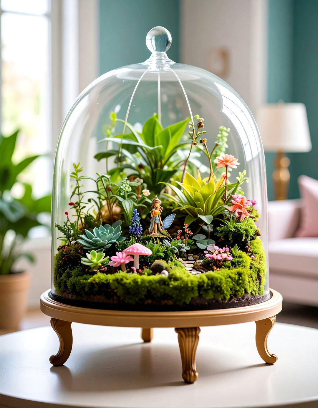 Glass Cloche Fairy Conservatory - 25 Fairy Garden Container Ideas