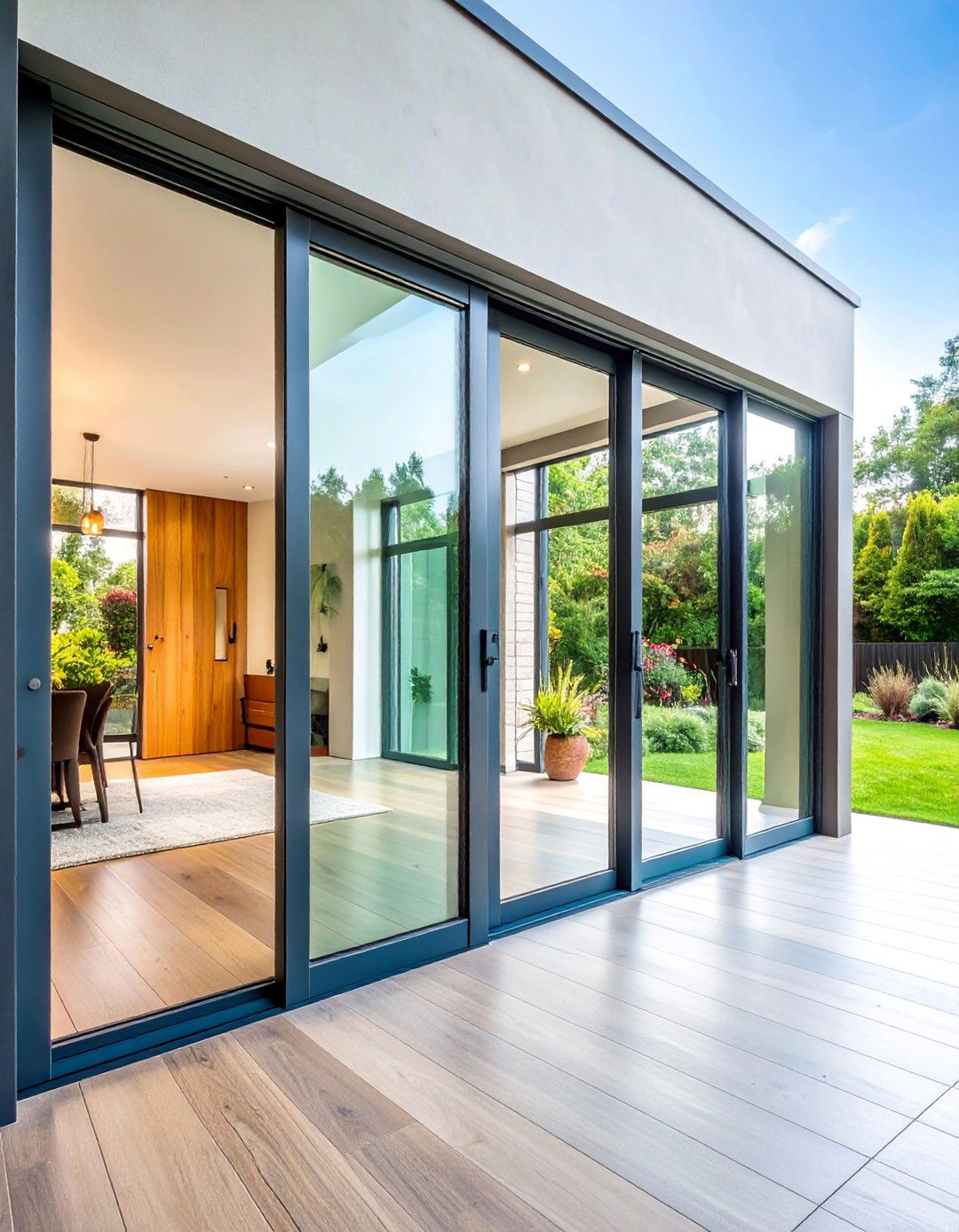 Glass Door with Sliding Panel System - 25 Glass Front Doors Ideas